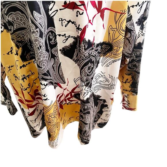 Maggie Barnes Women’s Vintage Satin Button Down Blouse Size 2X 22/24 Artsy - Picture 4 of 10